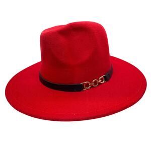 Classic Fedora Hats for Men Women Wide Brim Panama Cap Rings Leather Belt